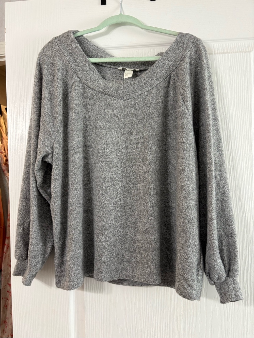 H&M Gray Women's Cozy V-Neck Sweater